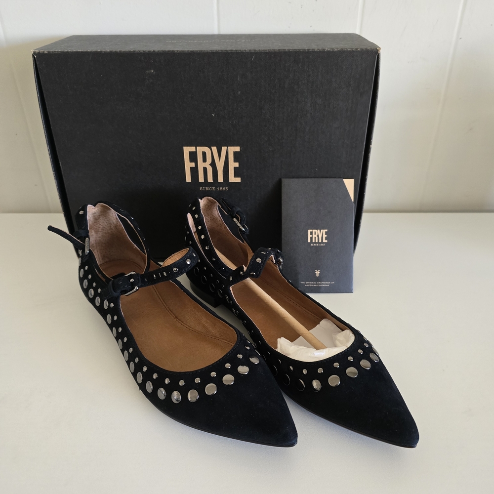 Frye Sienna Stud Criss Cross Suede Flats